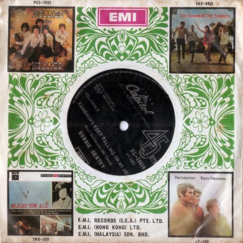 Bobbi_Gentry-Single_1__97979.jpg Bobbie Gentry-Raindrops Keep Falling On My Head Hong Kong 45" Single New & Rare