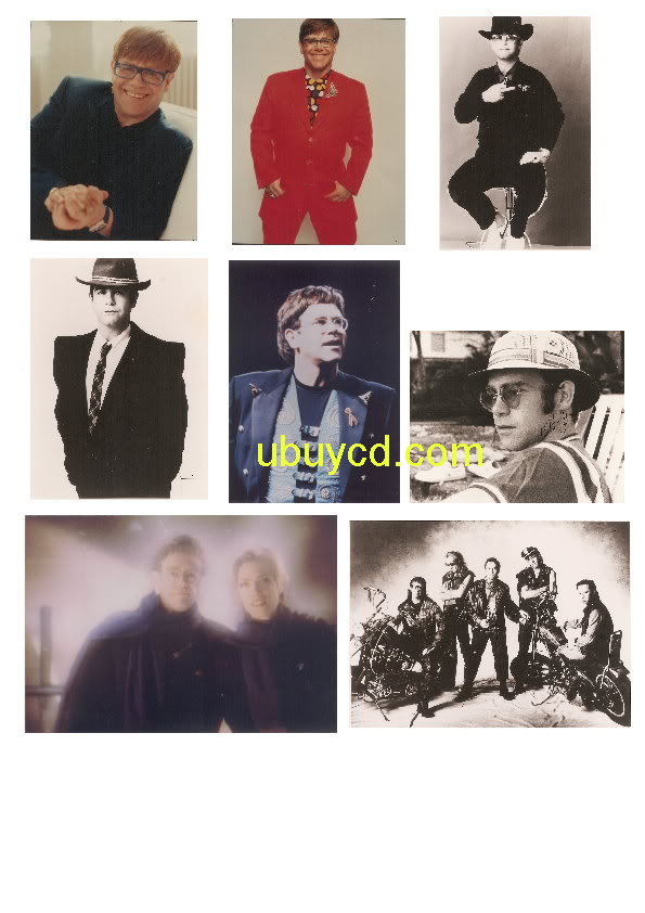 Elton John-3 R Promo Colour/B & W Photo X 8 Rare 80's-90's