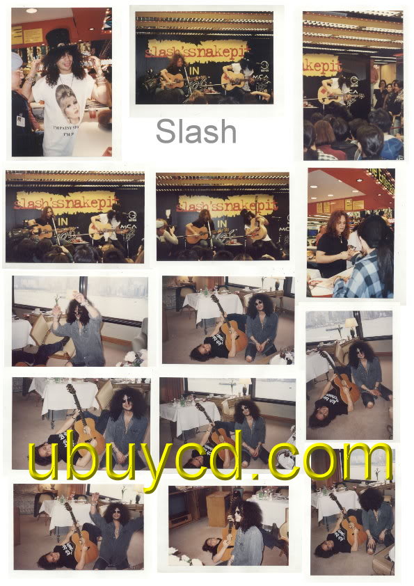 Slash's Snakepit-H K Promo Tour 90's Interview+Live 3 R Photo X 14 Rare Slash